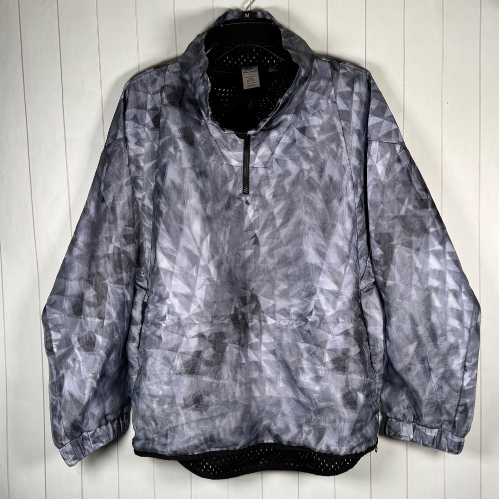 Champion Holographic Windbreaker Jacket Gray Sportswear Running Athletic Women L
